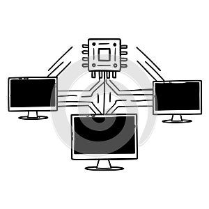 Flat Vector Illustration Of Modern Technology Rese