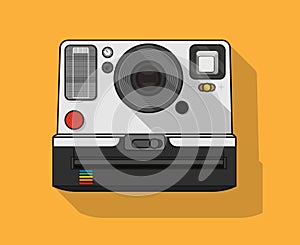 A Flat Vector Illustration of a Polaroid Camera