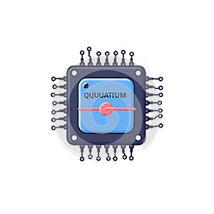 Quantum Computing Processor Chip Icon
