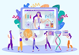 flat vector illustration remote laboratory work