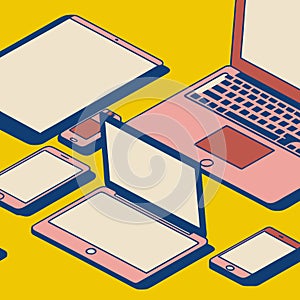 Flat Vector Illustration Of Smart Device Technolog