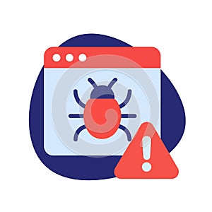 Software bug error and security warning sign vector illustration