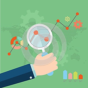 Flat vector illustration of web analytics