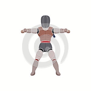 Flat Vector Illustration of Wrestling Training Dummy