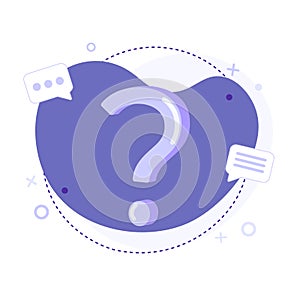 Flat vector illustrations of question mark. Frequently Asked Questions, FAQ