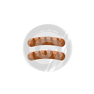 Flat vector image of fried sausages