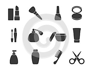 Flat vector make-up & hair accessory icons photo