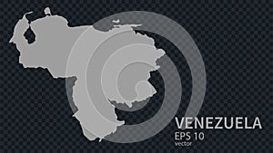 Flat vector map of Venezuela with borders, isolated on background flat style.Web