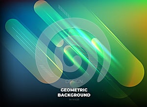 Flat vector. Minimal geometric background. Dynamic shapes composition. Eps10 vector.m