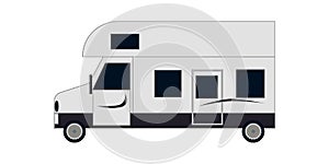 Flat vector motor home illustration.