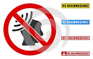 Flat Vector No Brain Irradiation Sign with Phrases in Rectangular Frames photo