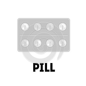 Flat vector pill or vitamin