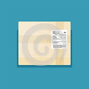 Flat vector post package icon