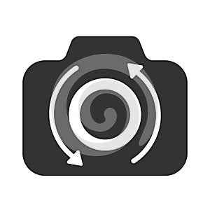 Flat Vector Retro Camera Icon,