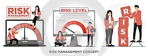 Flat vector risk management concept illustration