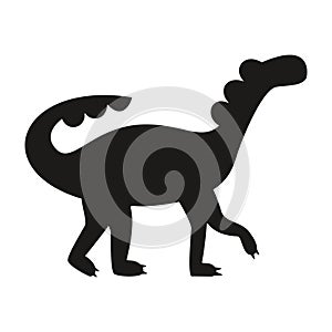 Flat vector silhouette illustration of shunosaurus dinosaur.