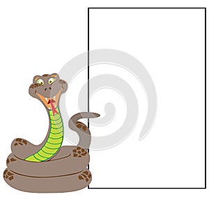 Flat Vector Snake with Sign