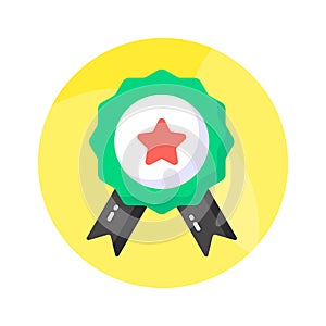 Flat vector of star badge, modern icon of quality badge in editable style