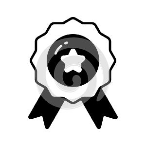 Flat vector of star badge, modern icon of quality badge in editable style