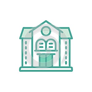 Flat vector icon of a law institution building