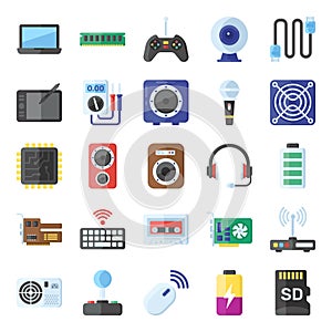 Electronic Devices Flat Icons Pack