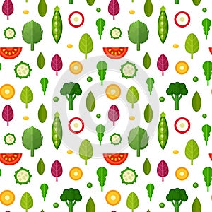 Flat vegetables seamless pattern for textile