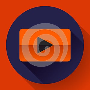 Flat video play player icon botton