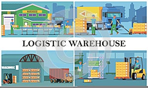 Flat Warehouse Logistics Composition