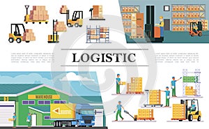 Flat Warehouse Logistics Composition