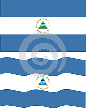 Flat and waving Nicaragua Flag. Vector photo