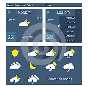 Flat weather forecast app