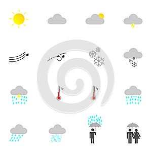 Flat weather icon set for vector design