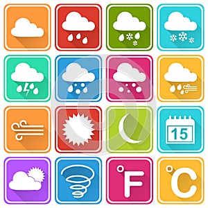 Flat weather icons