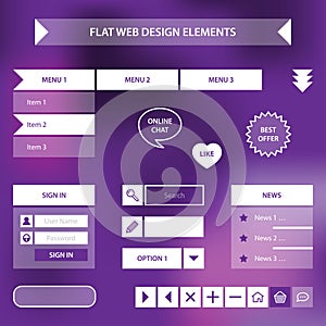 Flat web design elements