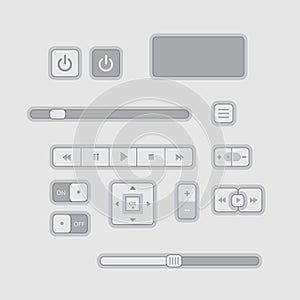 Flat Web UI Elements Design Gray