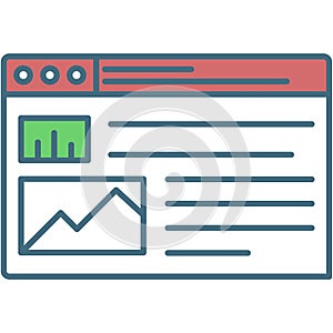 Flat webpage icon vector website wireframe layout