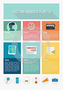 Flat website template UI. User Interface use for website
