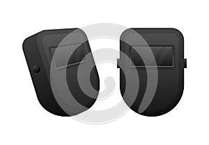 Flat welder mask. Flat icon on white backdrop. Flat design