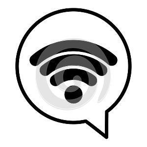 Flat wi fi for mobile device design. Silhouette illustration. Radio station signal. Vector illustration. stock image.