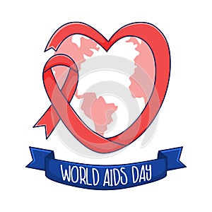 flat world aids day poster template vector stock