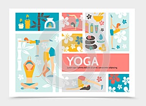 Flat Yoga And Harmony Infographic Concept