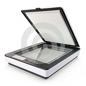 Flatbed document scanner white background