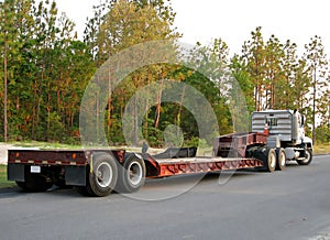 Flatbed semi truck & trailer