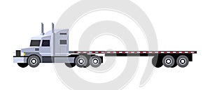 Flatbed trailer tractor truck photo