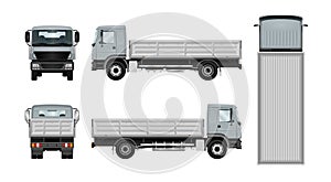 Flatbed truck template photo