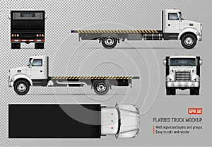 Flatbed truck vector template