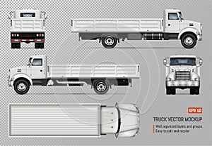 Flatbed truck vector template