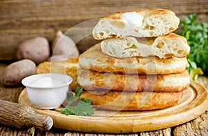 Flatbread langos langosh from potato