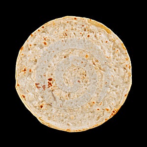 Flatbread Made From Simple Ingredients Served on a Plain Background