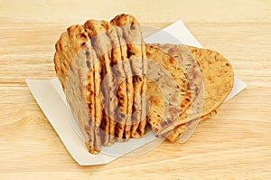 Flatbreads on a chopping board